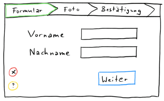 Skizze des Eingabeformulars von Digital-Empfang