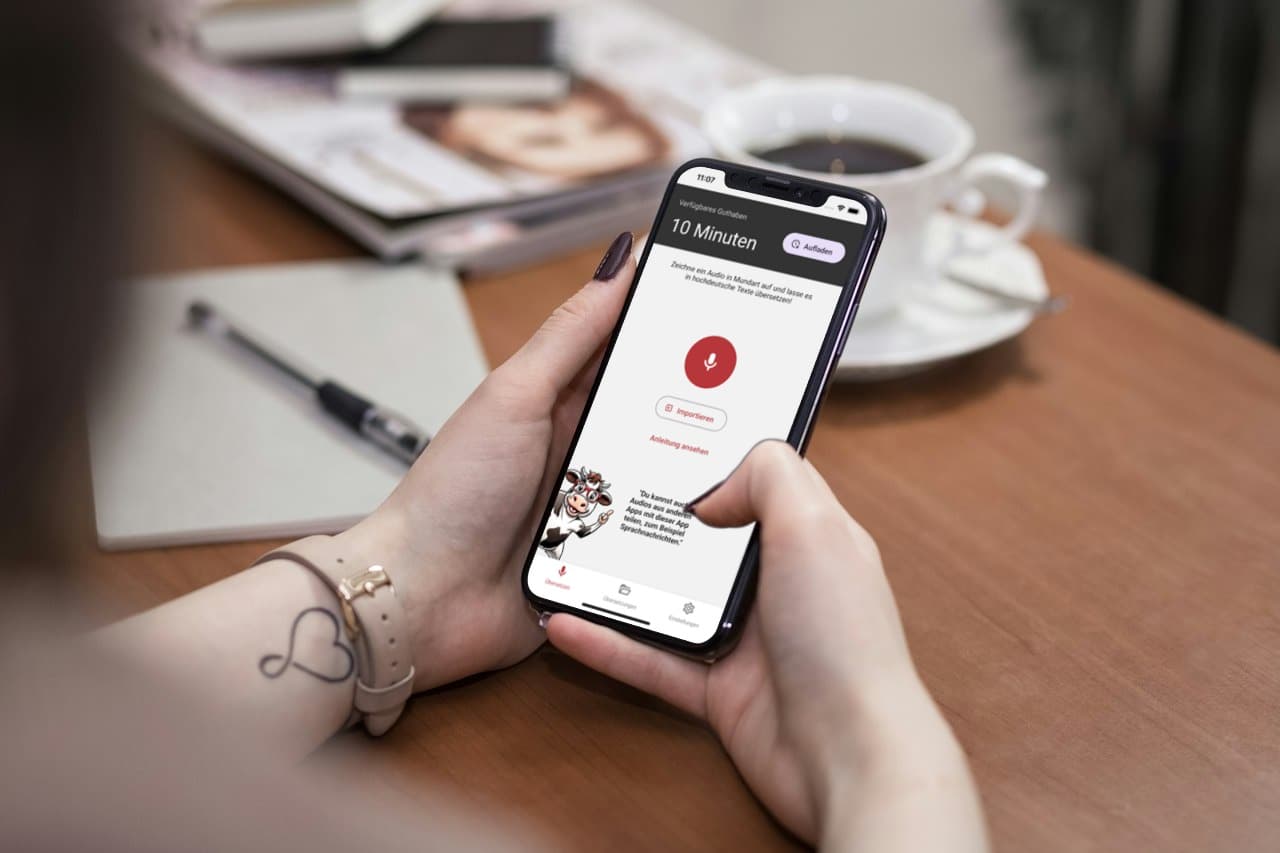 Hero-Bild für Projekt Schweizerdeutsch Übersetzer - Die Diktier-App für die Schweiz - Eigenes Startup